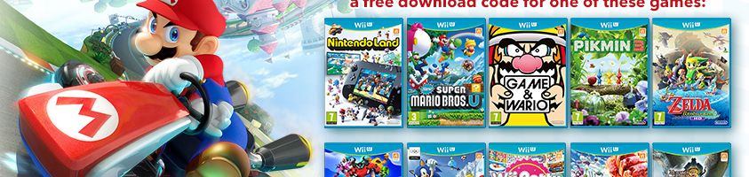 (Europe) Buy and register Mario Kart 8 on Club Nintendo and you can choose to get Sonic Lost World or Mario & Sonic at the Sochi 2014 Olympic Winter Games for FREE digitally on Wii U