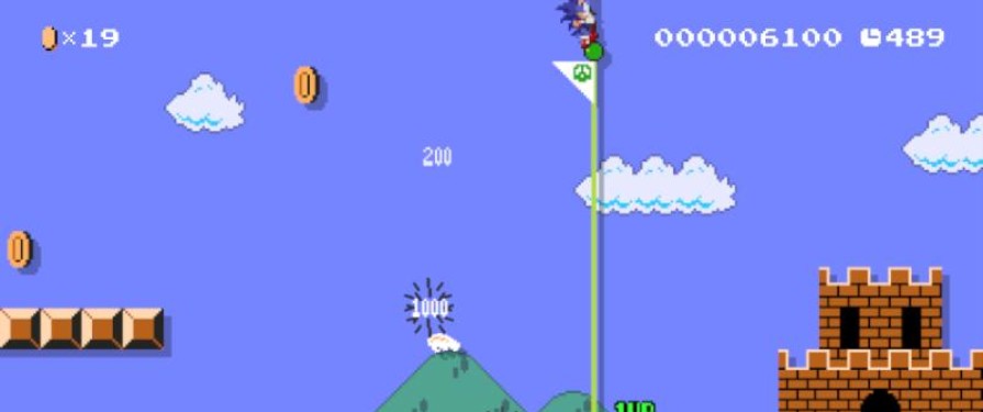First footage of Sonic in Super Mario Maker