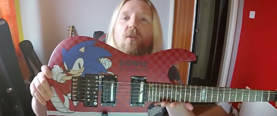 Watch This UK Rock Star Cover Green Hill Zone With A Custom Sonic Designed Guitar